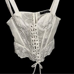 Lyle White Eyelet Corset